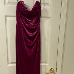 Fashion Nova Magenta Velvet Dress